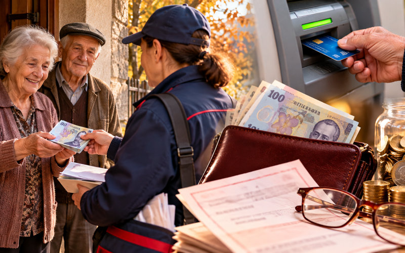 Pensiile din noiembrie 2026: poștașul începe luni, 2 noiembrie, iar pe card banii intră pe 12